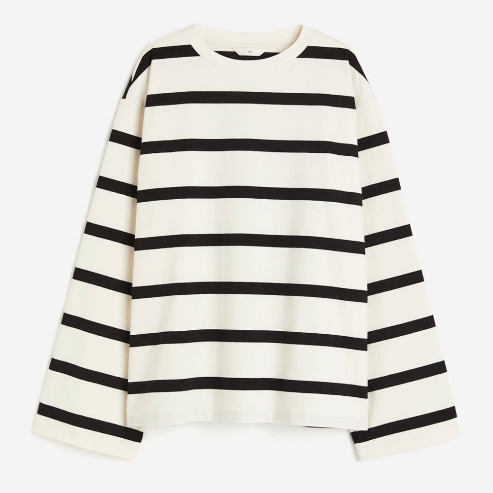 H&M oversized cotton striped shirt